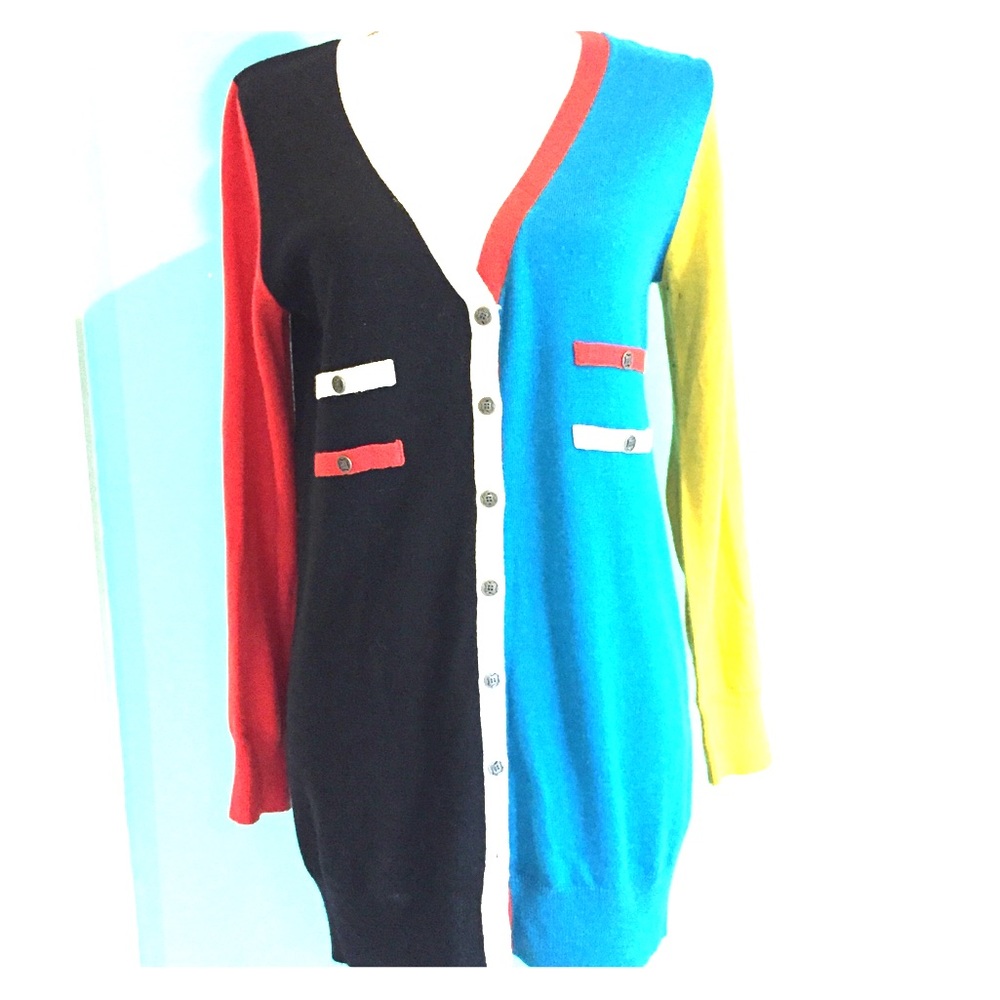 Yuka Paris Colorblock Cardigan Sweater
